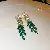 Green Earrings Wholesale | High-Quality Silver Needles Supply - Green-Silver Needle Diamond Leaf Tassel Stud Earrings