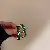 Green Earrings Wholesale | High-Quality Silver Needles Supply - Green-Silver Needle Emerald Rhinestone Earrings