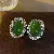 Green Earrings Wholesale | High-Quality Silver Needles Supply - .32# silver needle-green oval (real gold plating)