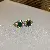 Green Earrings Wholesale | High-Quality Silver Needles Supply - Silver needle emerald diamond hoop earrings