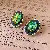 Green Earrings Wholesale | High-Quality Silver Needles Supply - Silver Needle Resin Geometric Oval Stud Earrings