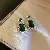 Green Earrings Wholesale | High-Quality Silver Needles Supply - Silver Needle Zircon Crystal Geometric Earrings