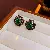 Green Earrings Wholesale | High-Quality Silver Needles Supply - Silver Needle Vintage Diamond Hoop Flower Earrings
