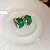 Green Earrings Wholesale | High-Quality Silver Needles Supply - Silver needle C-shaped amber platinum resin earrings