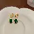 Green Earrings Wholesale | High-Quality Silver Needles Supply - Green - Titanium Steel Oval Emerald Earrings