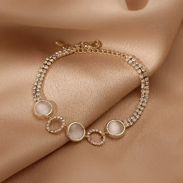 Gold Diamond Cat's Eye Bracelet,tkmbeautysupply.com
