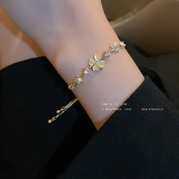 Real gold electroplating-diamond cat's eye bracelet,tkmbeautysupply.com