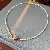 Real Gold Electroplating Letter Necklace Wholesale Quality Assured - 4-Zircon small waist rice pearl beaded pendant necklace