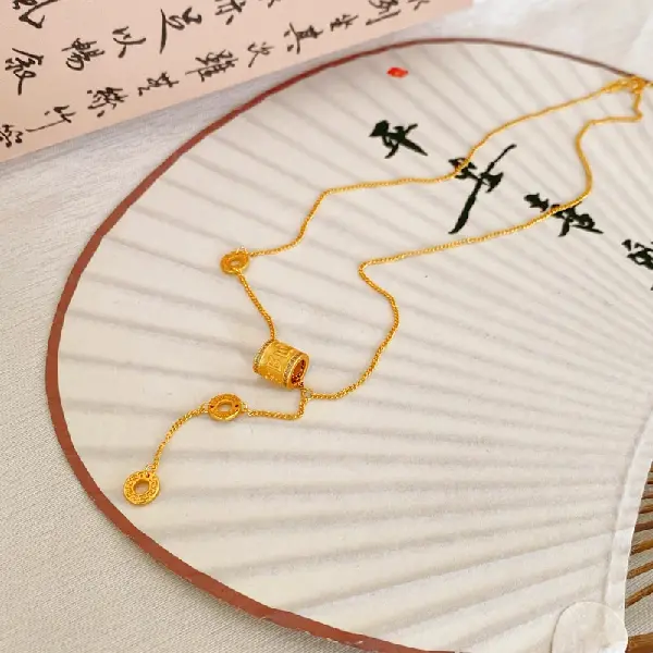 8-18K real gold electroplated small waist zircon necklace,tkmbeautysupply.com