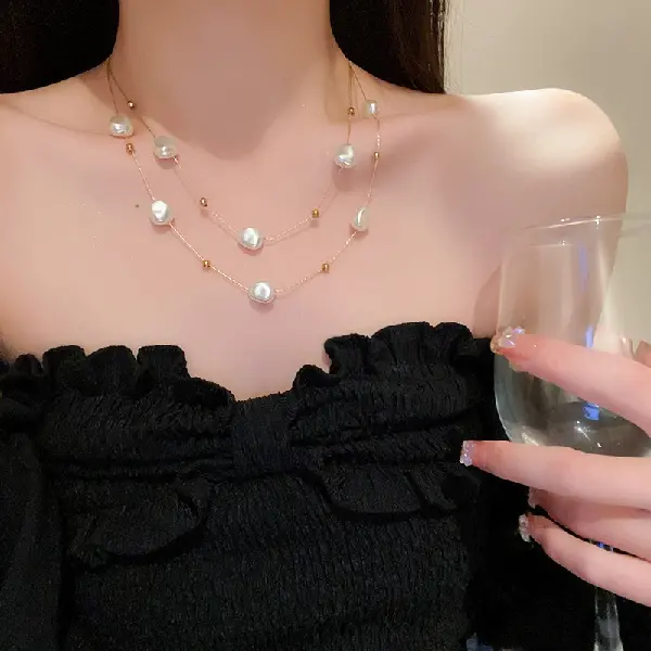 20# necklace-golden pearl,tkmbeautysupply.com