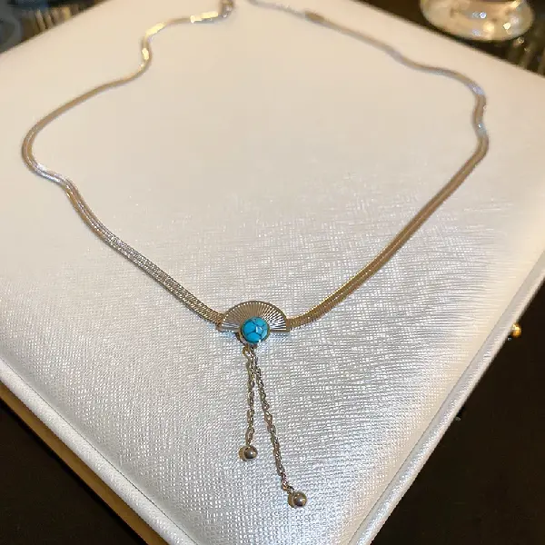 21# necklace-silver fan-shaped,tkmbeautysupply.com