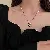 Wholesale 18k Gold Electroplated Moon Love Charm Necklace - 26# Black and White-Drip Oil Letter Necklace