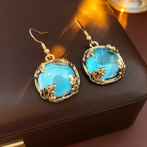 2# ear hook-geometric round resin,tkmbeautysupply.com