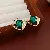 Wholesale Medieval Vintage Resin Necklace Supply for Retailers - 14# Silver Needle-Rhombus Glass Rectangular Stud Earrings