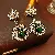 Wholesale Medieval Vintage Resin Necklace Supply for Retailers - 16# Silver Needle-Diamond Leaf Spider Pendant Earrings