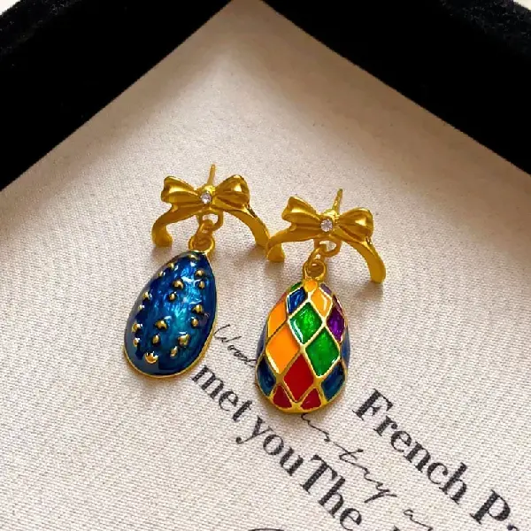 19# Silver Needle-Drip Pineapple Bow Diamond Stud Earrings,tkmbeautysupply.com