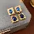 Wholesale Medieval Vintage Resin Necklace Supply for Retailers - 25# Silver Needle-Diamond Square Resin Stud Earrings