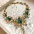 Wholesale Medieval Vintage Resin Necklace Supply for Retailers - 28# Necklace-leaves inlaid with diamonds and water drops of resin