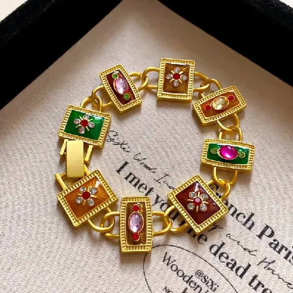 29# Bracelet-Oil dripping rectangular diamond door lock,tkmbeautysupply.com