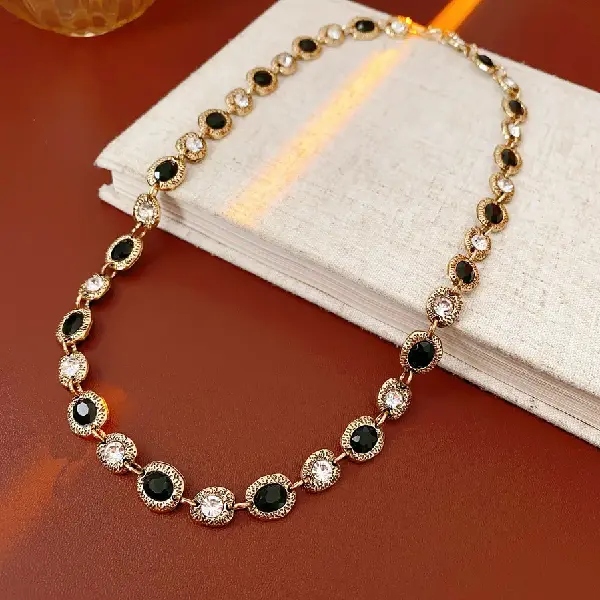 34# necklace-diamond irregular oval shape,tkmbeautysupply.com