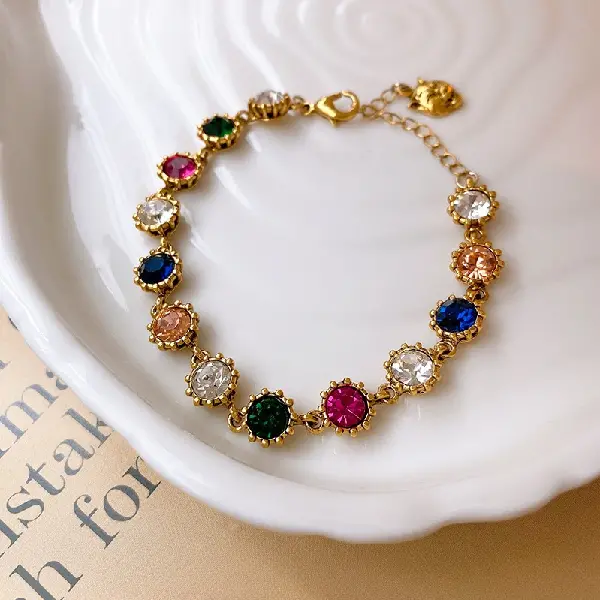 40# Bracelet-Tiger Head Diamond Circle,tkmbeautysupply.com