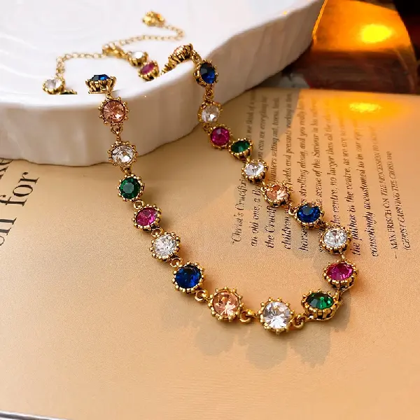 41# Necklace-Tiger Head Diamond Circle,tkmbeautysupply.com