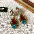 Wholesale Medieval Vintage Resin Necklace Supply for Retailers - 44# Silver Needle-Oval Rice Drop Square Diamond Stud Earrings
