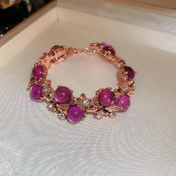 49# Bracelet-Diamond Resin Flowers and Leaves,tkmbeautysupply.com