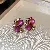 Wholesale Medieval Vintage Resin Necklace Supply for Retailers - 50# Silver Needle-Diamond Resin Leaf Flower Stud Earrings
