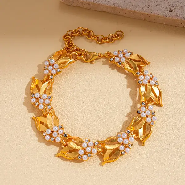 52# bracelet-pearl zircon irregular geometric splicing,tkmbeautysupply.com