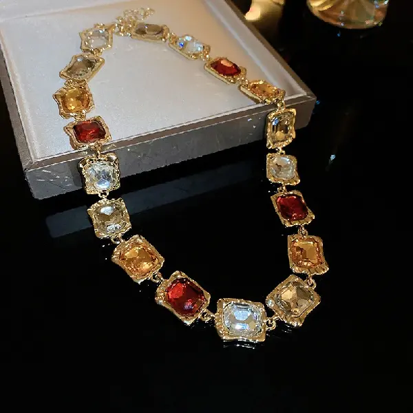 77# necklace-square diamond,tkmbeautysupply.com