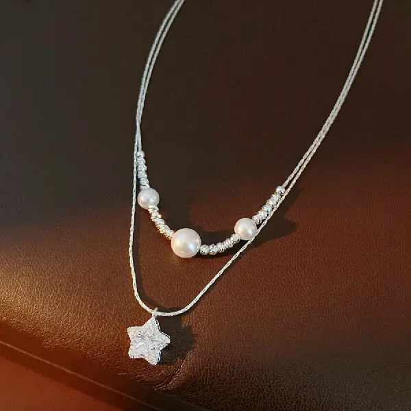 Necklace-white (set of two),tkmbeautysupply.com