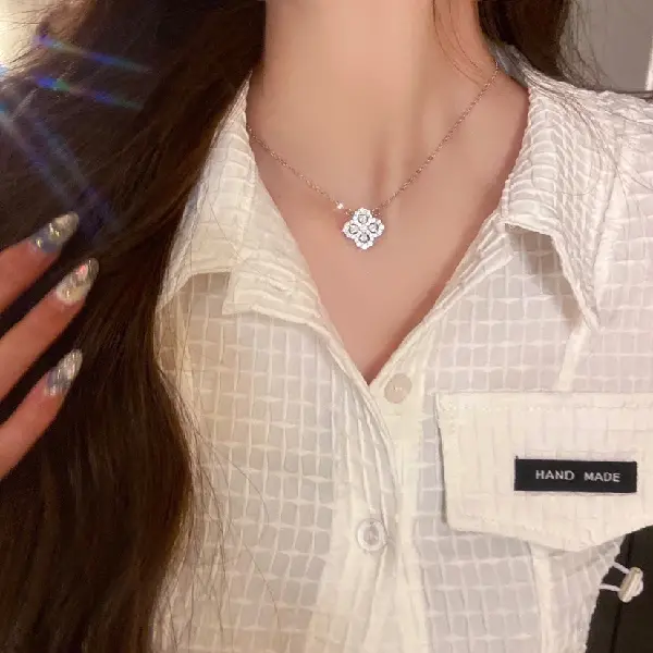 14# Necklace-Silver Flower,tkmbeautysupply.com