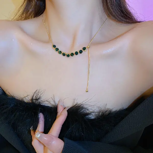 20# necklace-green,tkmbeautysupply.com