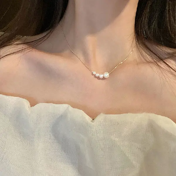 21# Necklace-Golden Pearl,tkmbeautysupply.com