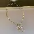 Gold Electroplated Diamond Cross Necklace Wholesale Supply - Gold - Real gold electroplated diamond double cross necklace