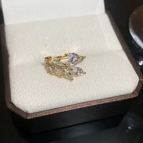 39# ring-gold leaf. (real gold plating)..,tkmbeautysupply.com