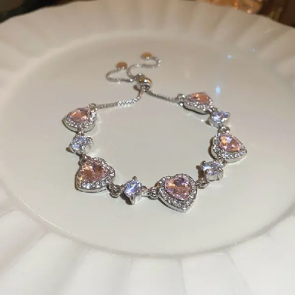 2# Bracelet-Pull-out zircon love bracelet,tkmbeautysupply.com