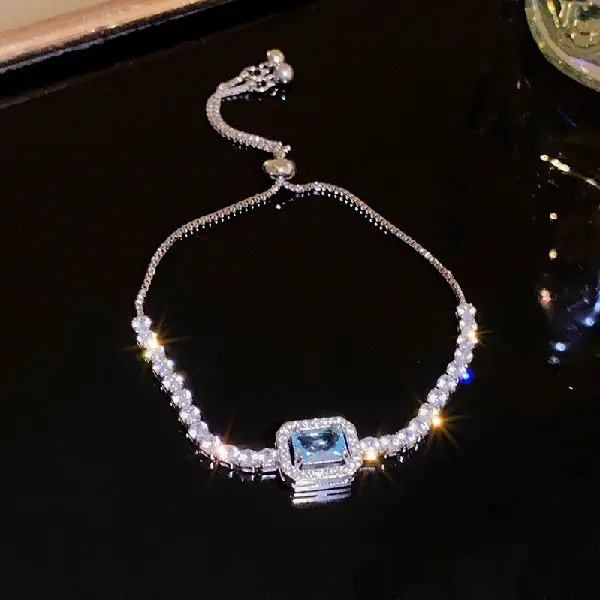 7# Bracelet-Zircon Square Bracelet,tkmbeautysupply.com