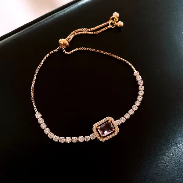9# bracelet-square zircon pull-out bracelet,tkmbeautysupply.com