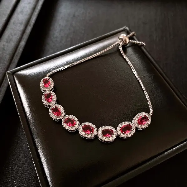 16# Bracelet-Zircon Oval Pull-out Bracelet,tkmbeautysupply.com
