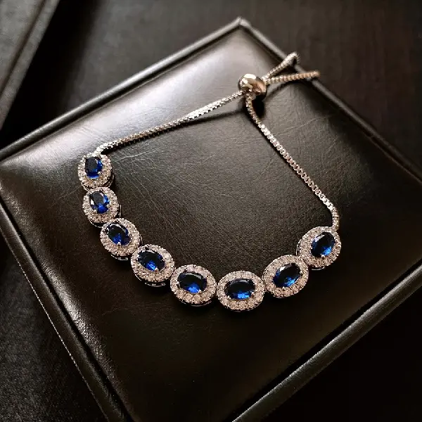 17# Bracelet-Zircon Oval Pull-out Bracelet,tkmbeautysupply.com