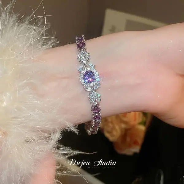 21# Bracelet-Zircon round flower buckle bracelet,tkmbeautysupply.com