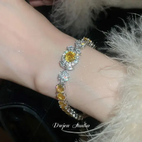 22# Bracelet-Zircon round flower buckle bracelet,tkmbeautysupply.com
