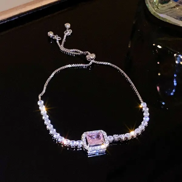 24# Bracelet-Zircon Square Bracelet,tkmbeautysupply.com