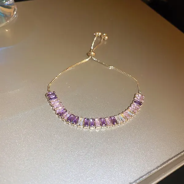 25# bracelet-square zircon bracelet,tkmbeautysupply.com