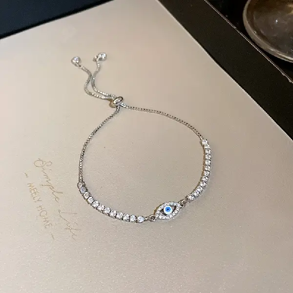 29# Bracelet-Zircon Oval Eyes Adjustable Bracelet,tkmbeautysupply.com