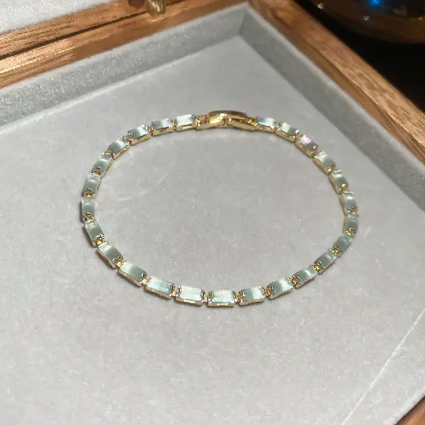 30# Bracelet-Glass rectangular simple fashion buckle bracelet,tkmbeautysupply.com