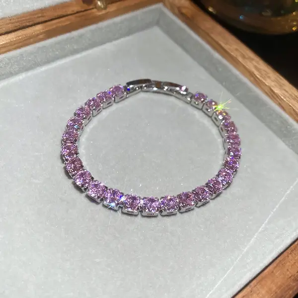 35# Bracelet-Zircon square fashion buckle bracelet,tkmbeautysupply.com