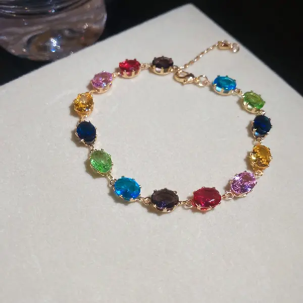 38# Bracelet-Zircon Oval Fashionable and Exquisite Adjustable Bracelet,tkmbeautysupply.com